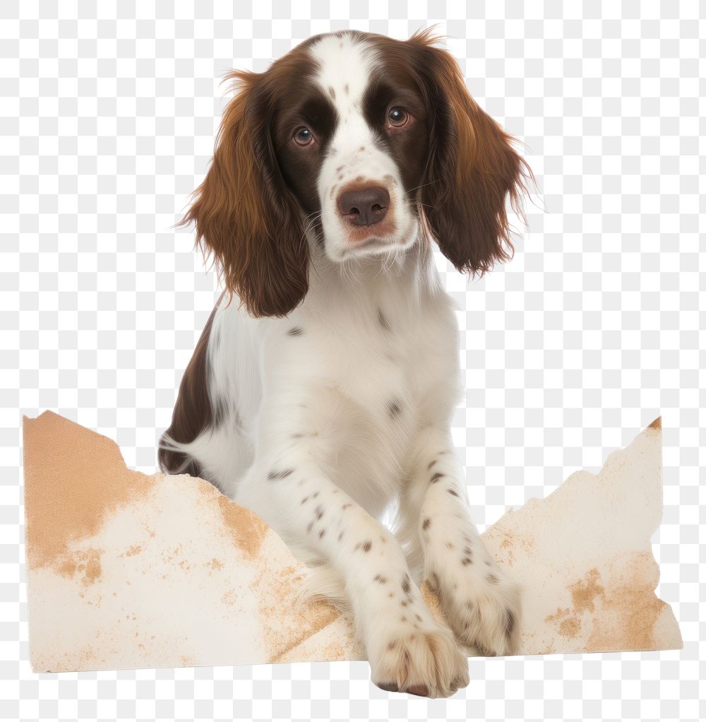 PNG Dog ripped paper spaniel animal mammal.