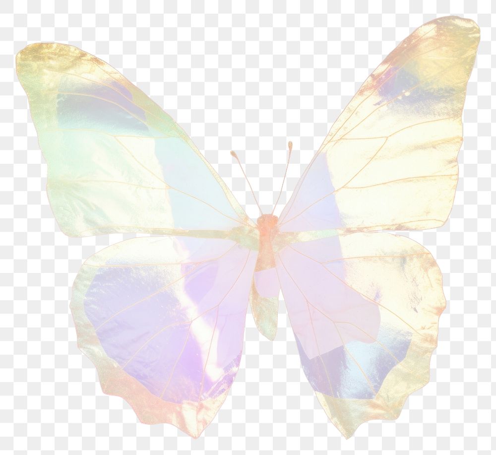 PNG Holographic butterfly ripped paper animal insect petal.