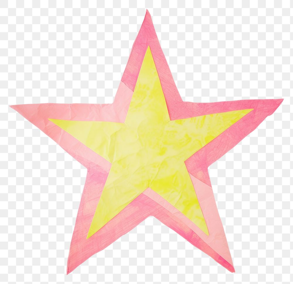 PNG Neon star ripped paper symbol white background creativity.