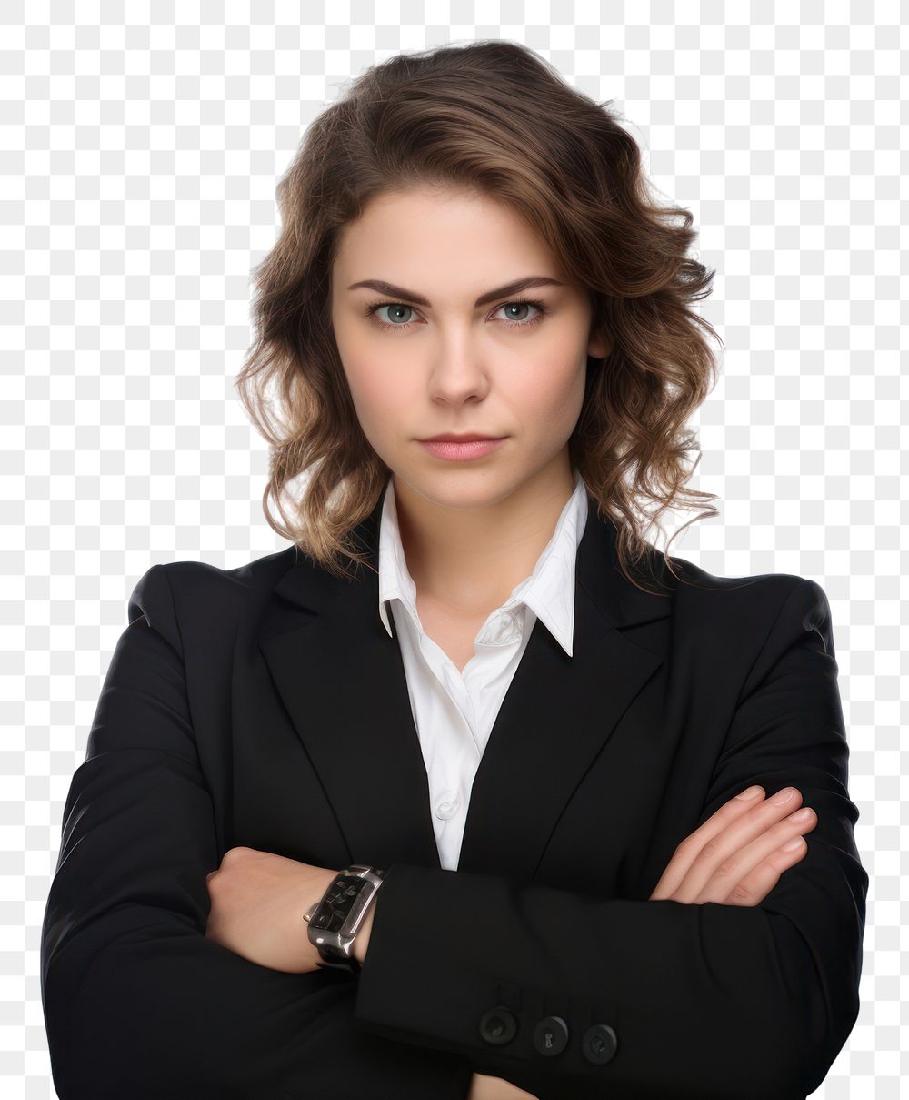 PNG Arms crossed business woman portrait adult photo.