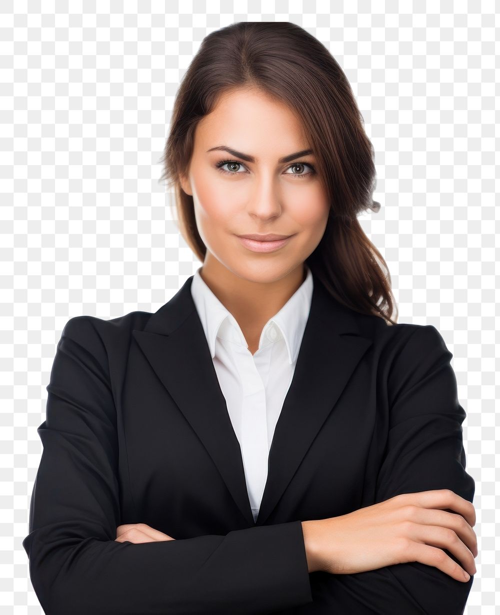 PNG Arms crossed business woman portrait adult photo.