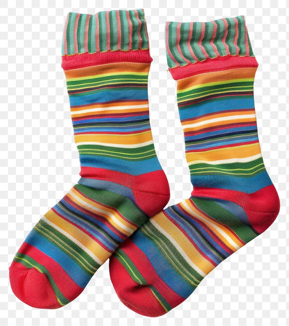 PNG Pair of colorful sock clothing textile bandage.