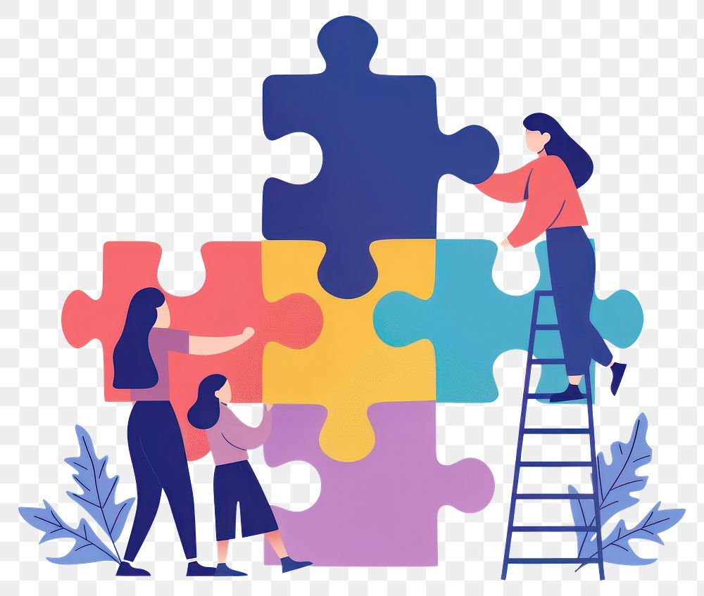 PNG Teamwork puzzle adult jigsaw puzzle.
