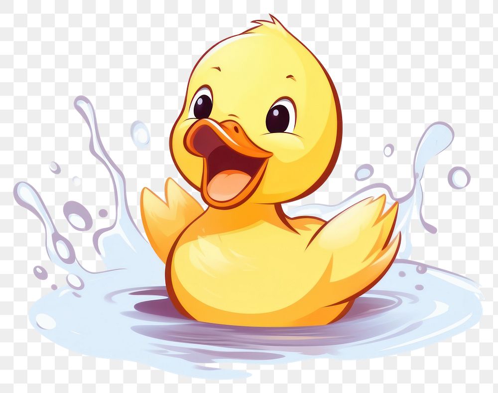 PNG Hand drawn doodle cute happy duck bird beak representation.
