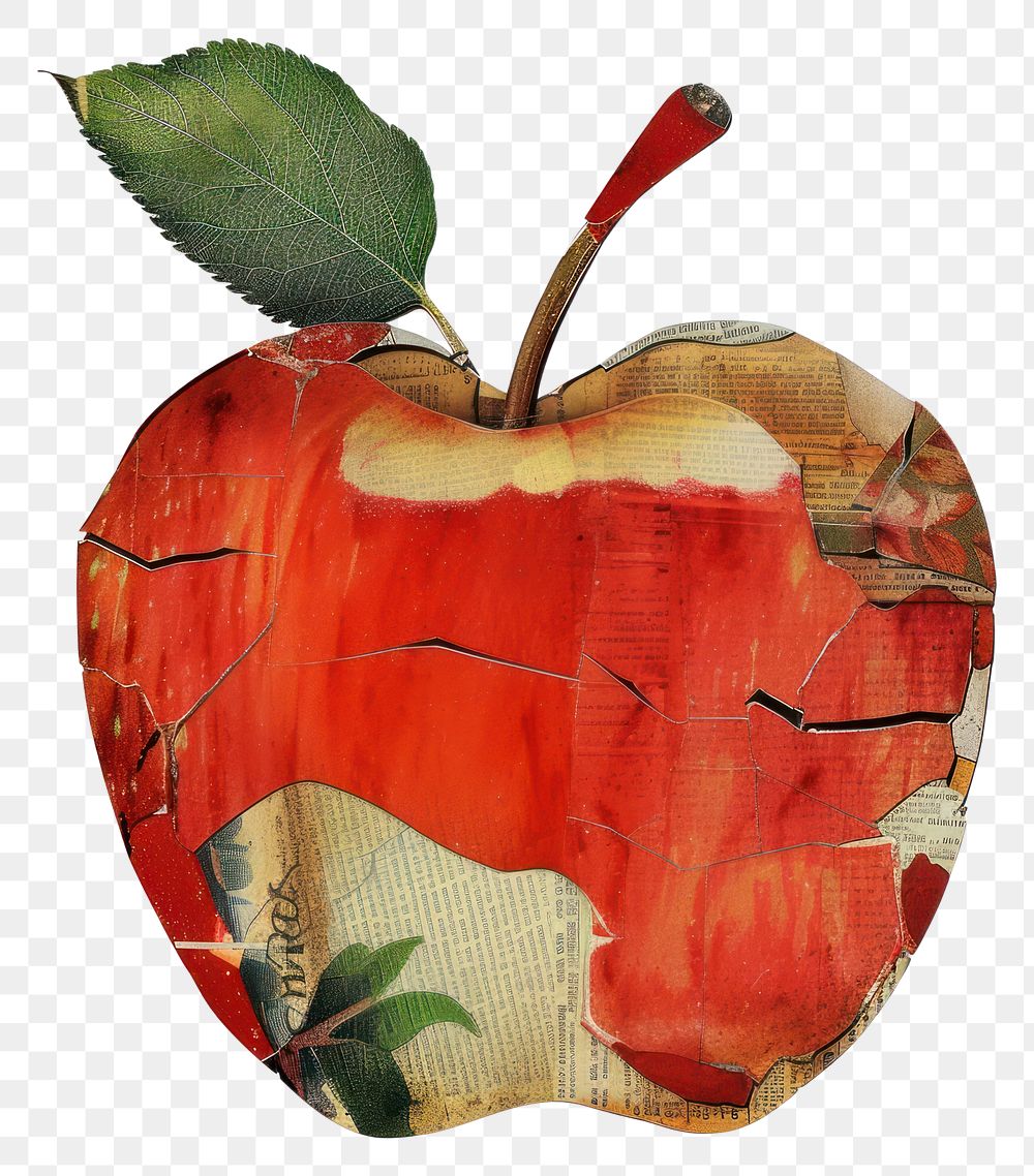 PNG Apple shape collage cutouts fruit plant food