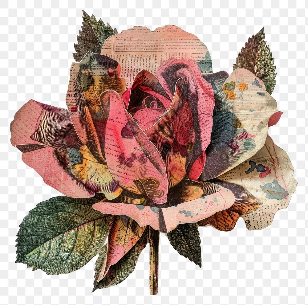 PNG Rose shape pattern collage flower.