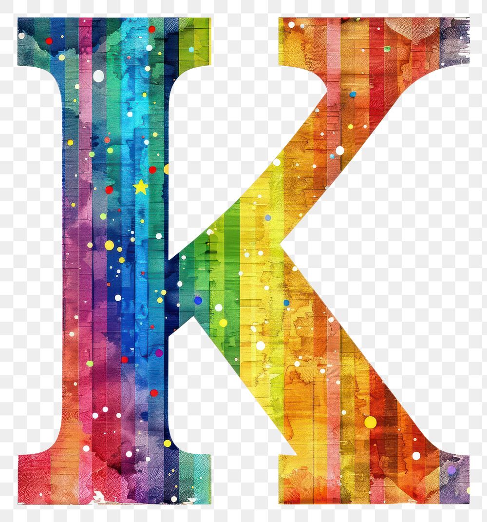 PNG  Rainbow with alphabet K backgrounds pattern paper.