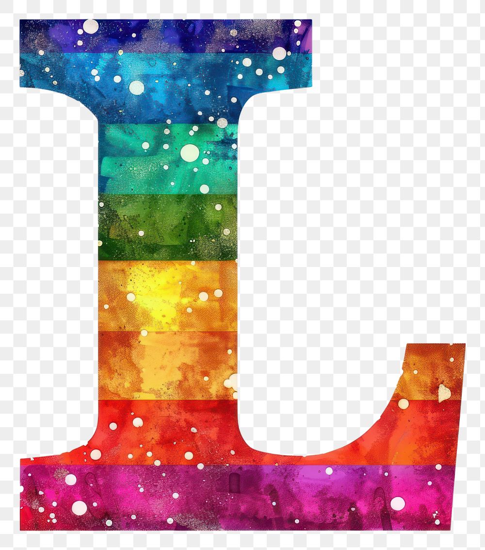 PNG  Rainbow with alphabet L pattern symbol font.
