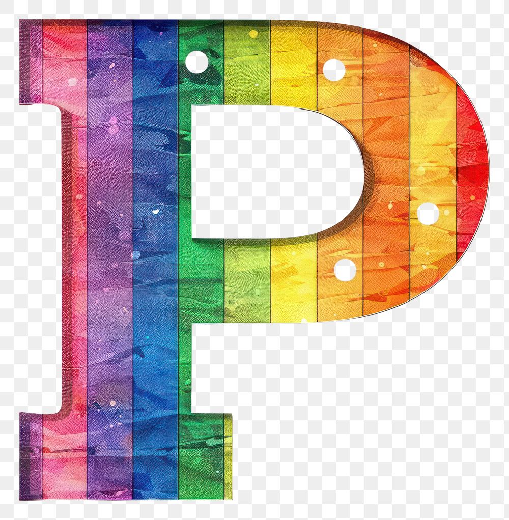 PNG  Rainbow with alphabet P backgrounds pattern number.