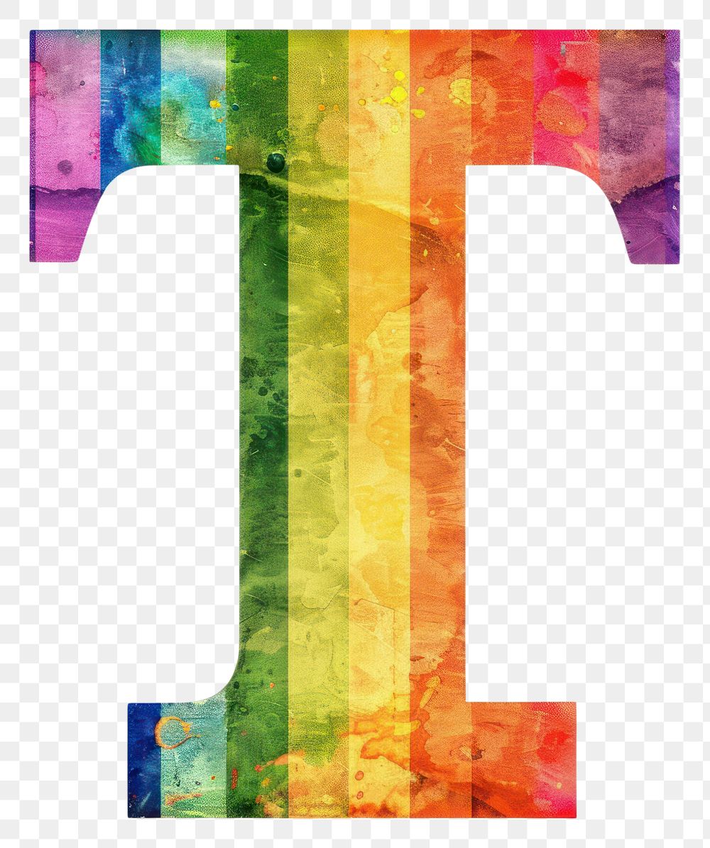 PNG  Rainbow with alphabet T pattern symbol font.