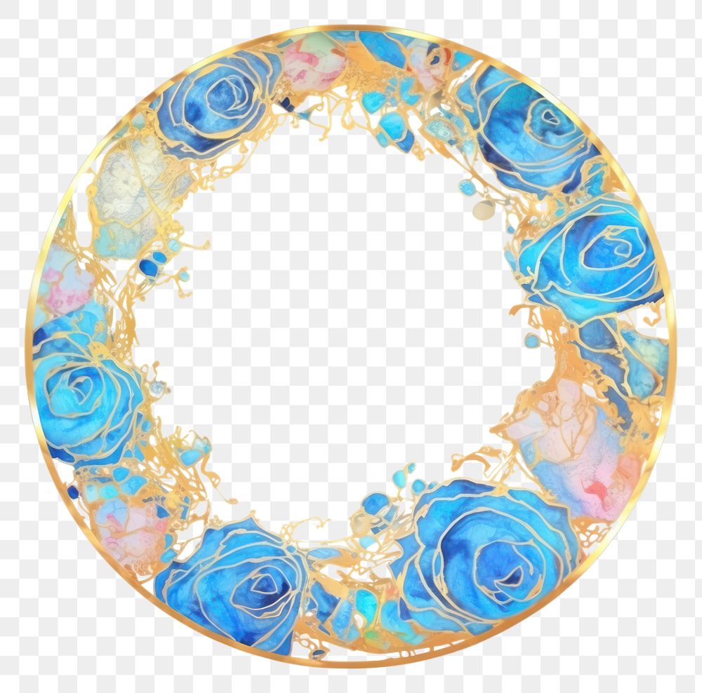PNG Rose circle frame jewelry pattern flower.
