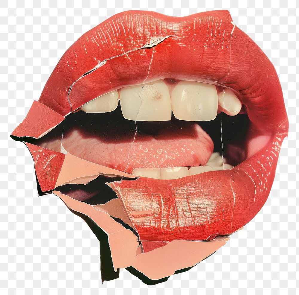 PNG Mouth collage cutouts lipstick person animal