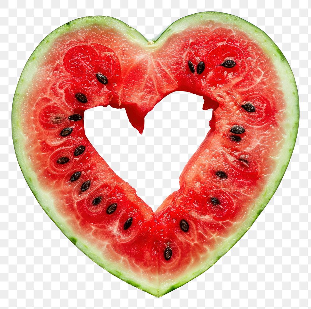 PNG Watermelon heart shape fruit plant food.