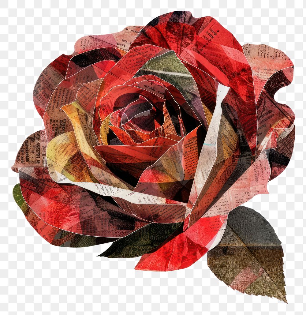 PNG Rose shape collage cutouts flower plant leaf