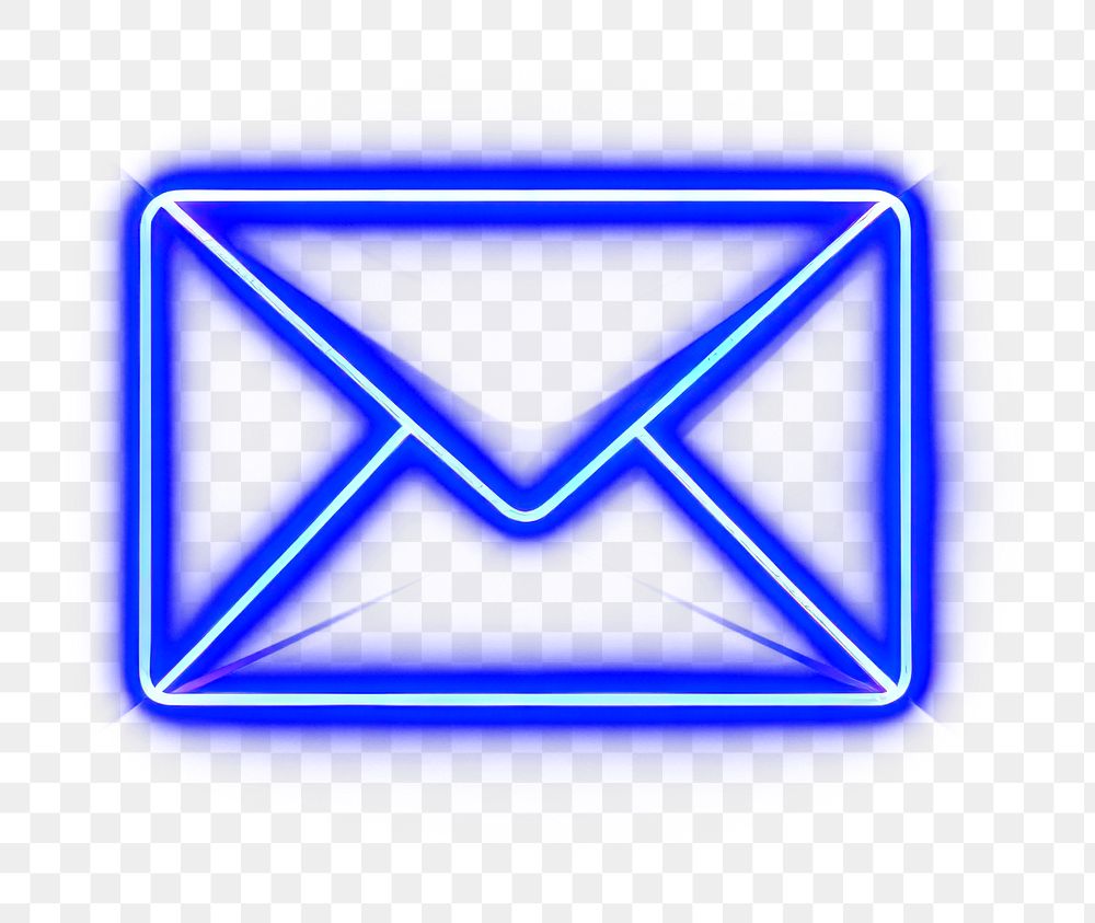 PNG Mail icon neon light line.