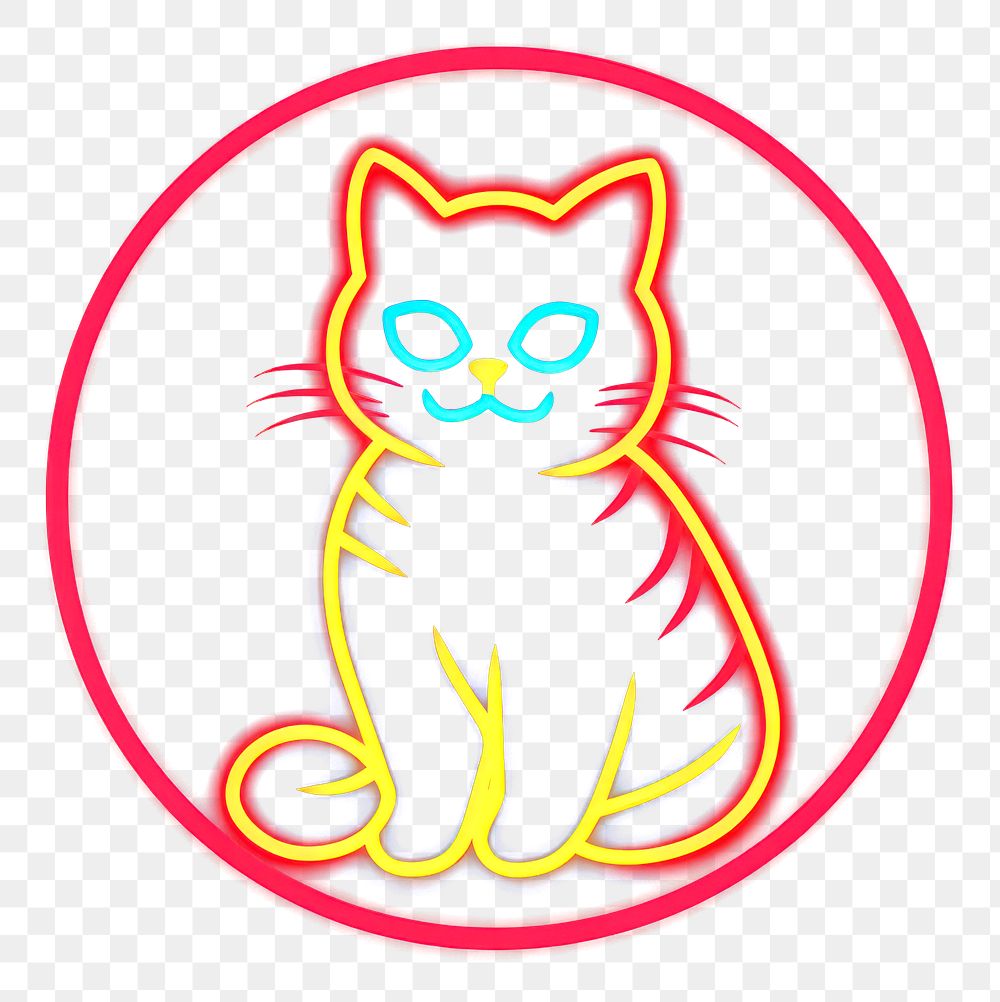 PNG Cat icon neon animal mammal.