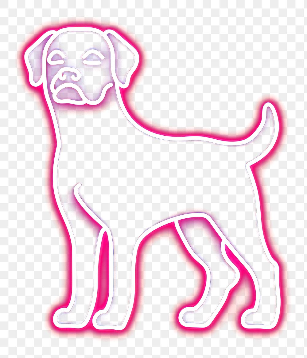 PNG Dog icon neon purple light.