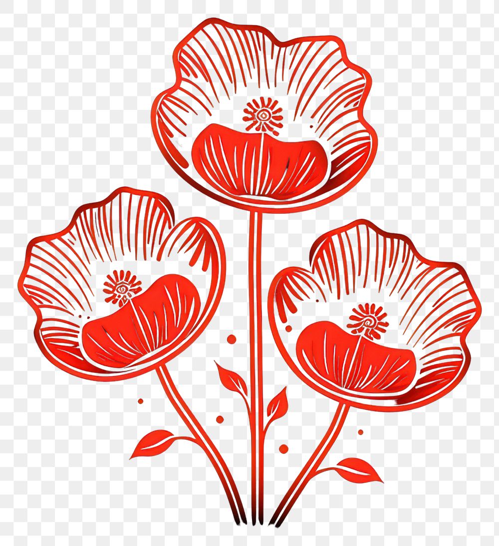 PNG Poppies icon pattern flower nature.