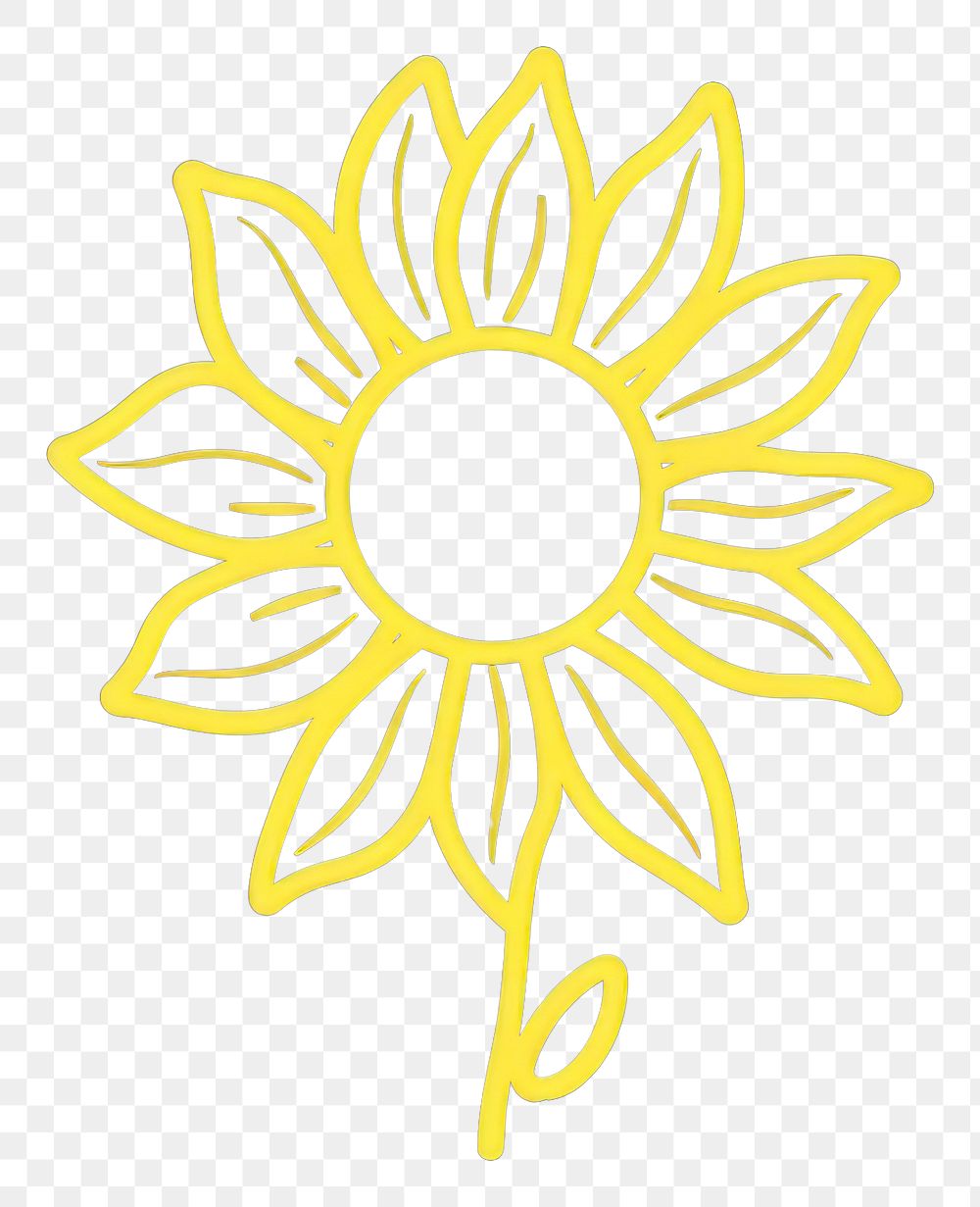 PNG Sunflower icon yellow plant logo.