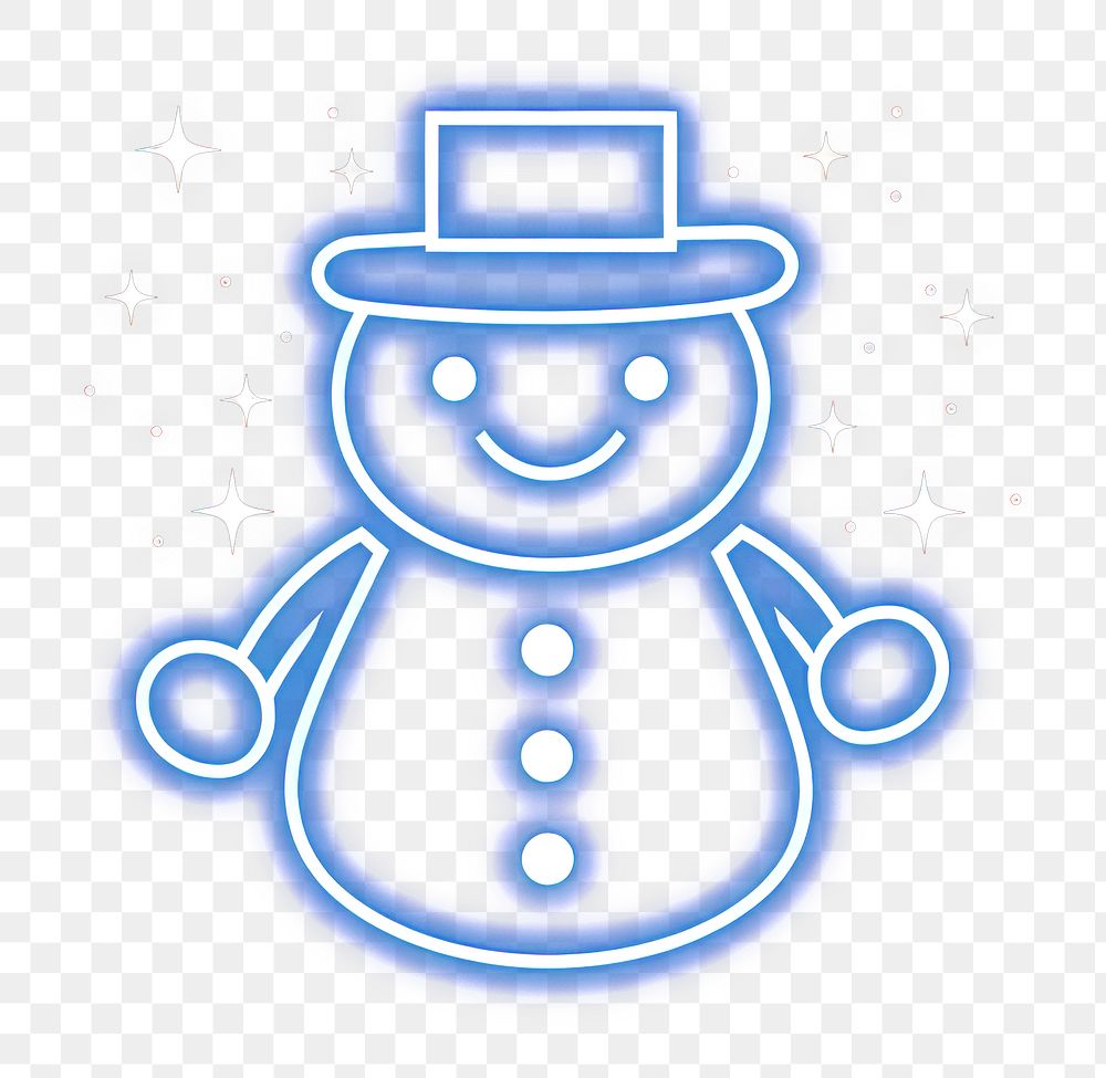 PNG Snowman icon night line neon.
