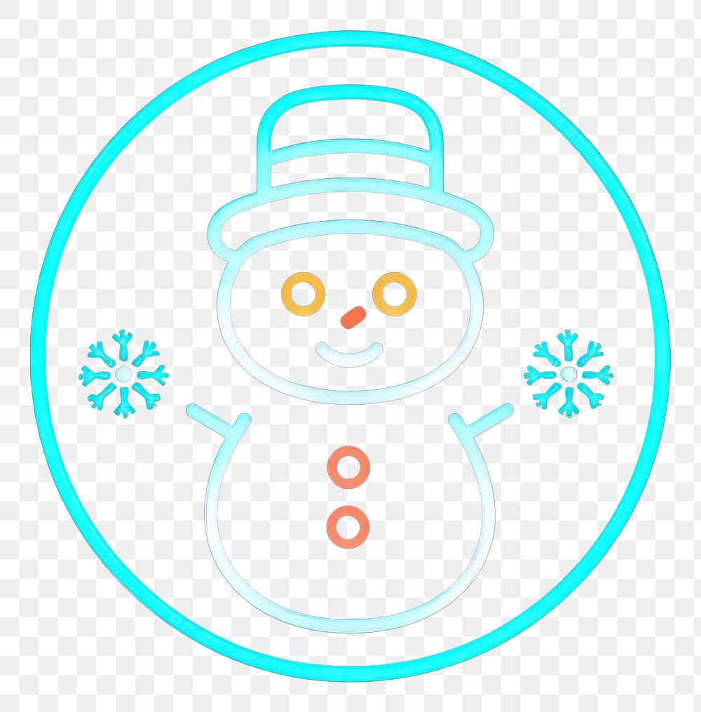 PNG Snowman icon cartoon line representation.