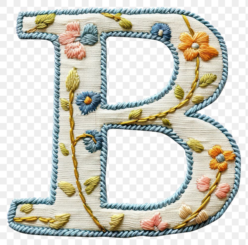 PNG Alphabet B embroidery pattern text.