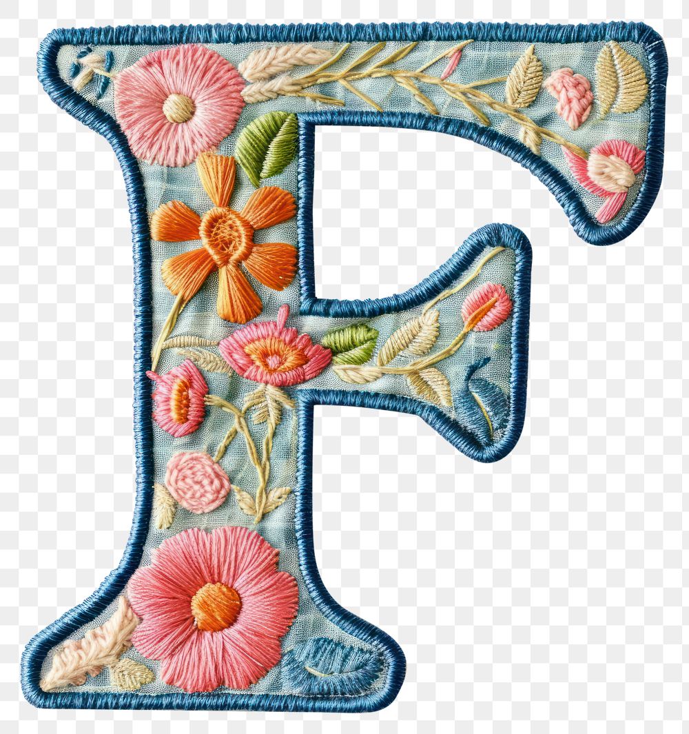 PNG Alphabet F embroidery pattern text.