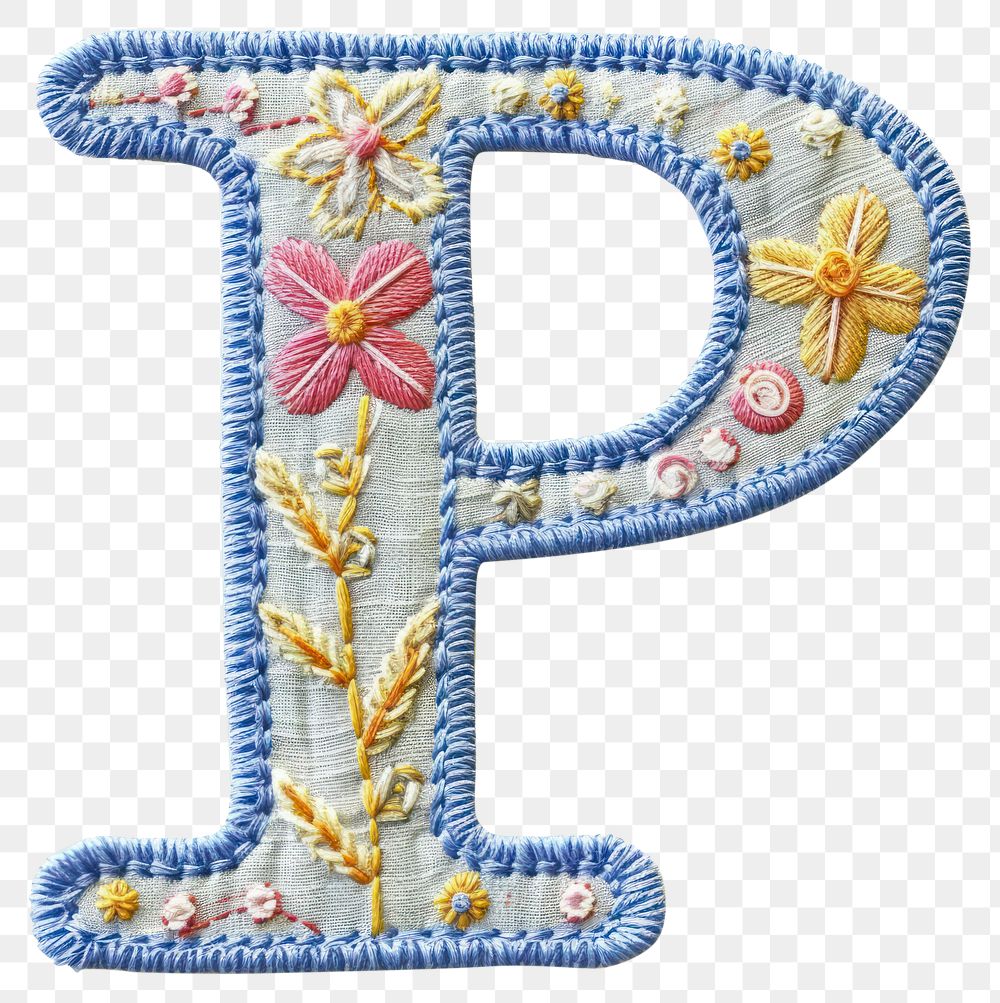 PNG Alphabet P embroidery pattern text