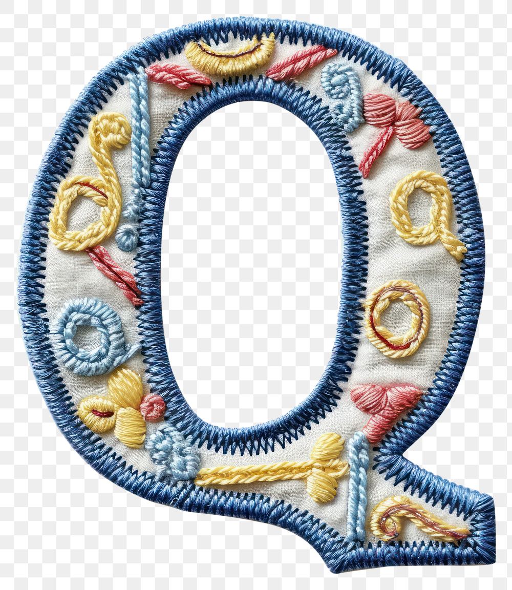 PNG Alphabet Q embroidery pattern text.