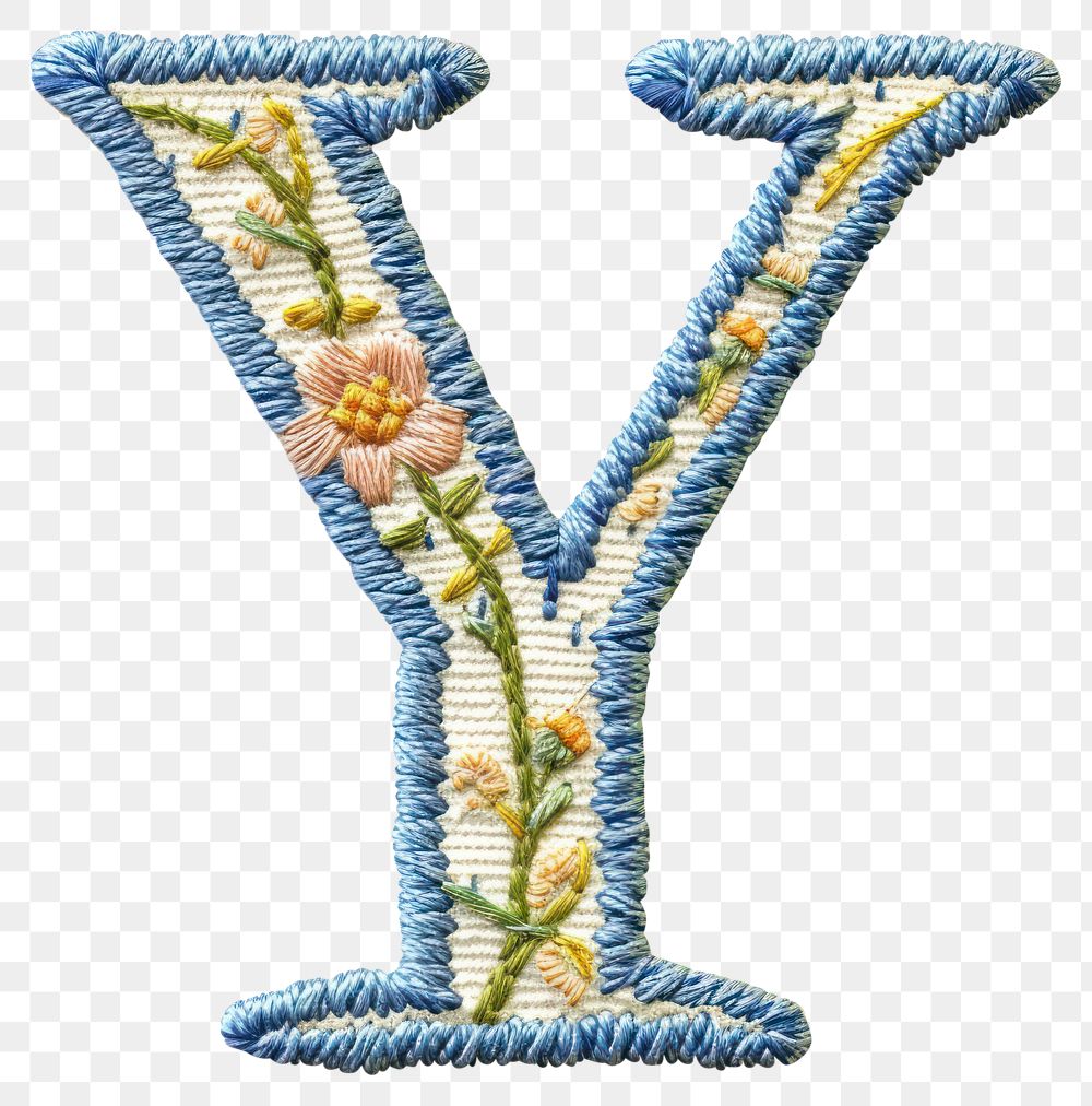 PNG Alphabet Y embroidery pattern white background