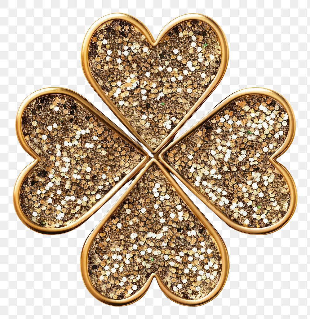 Frame glitter clover shaped gold accessories accessory.