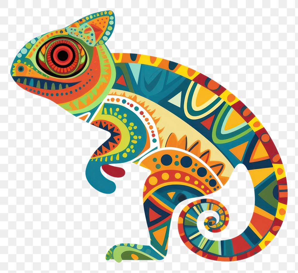 PNG  Vector chameleon impressionism reptile animal lizard.