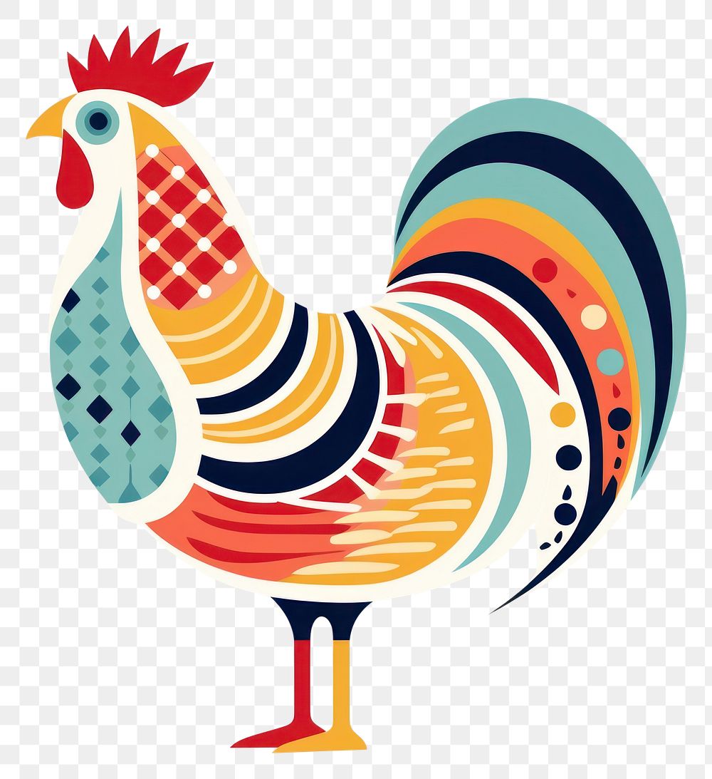 PNG  Vector chicken impressionism poultry rooster animal.