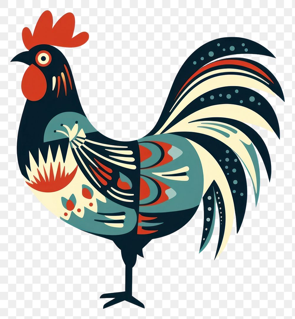 PNG  Vector chicken impressionism poultry rooster animal.