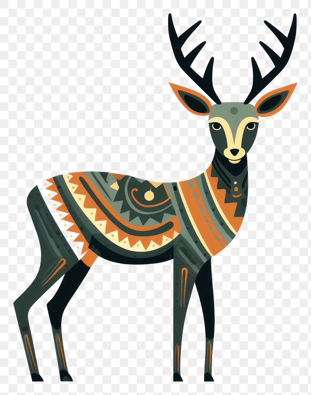 PNG  Vector deer impressionism wildlife animal mammal.