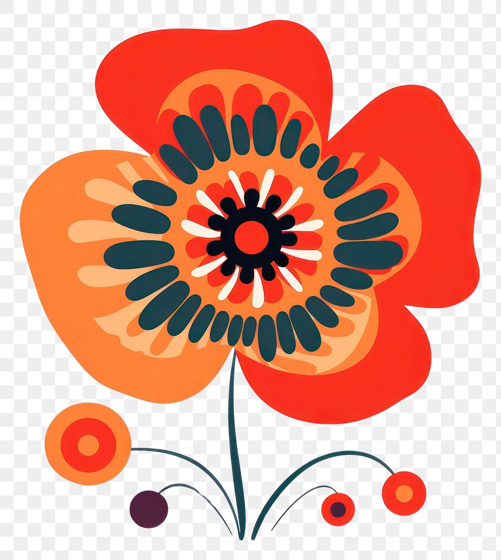 PNG  Vector poppy impressionism art graphics pattern.