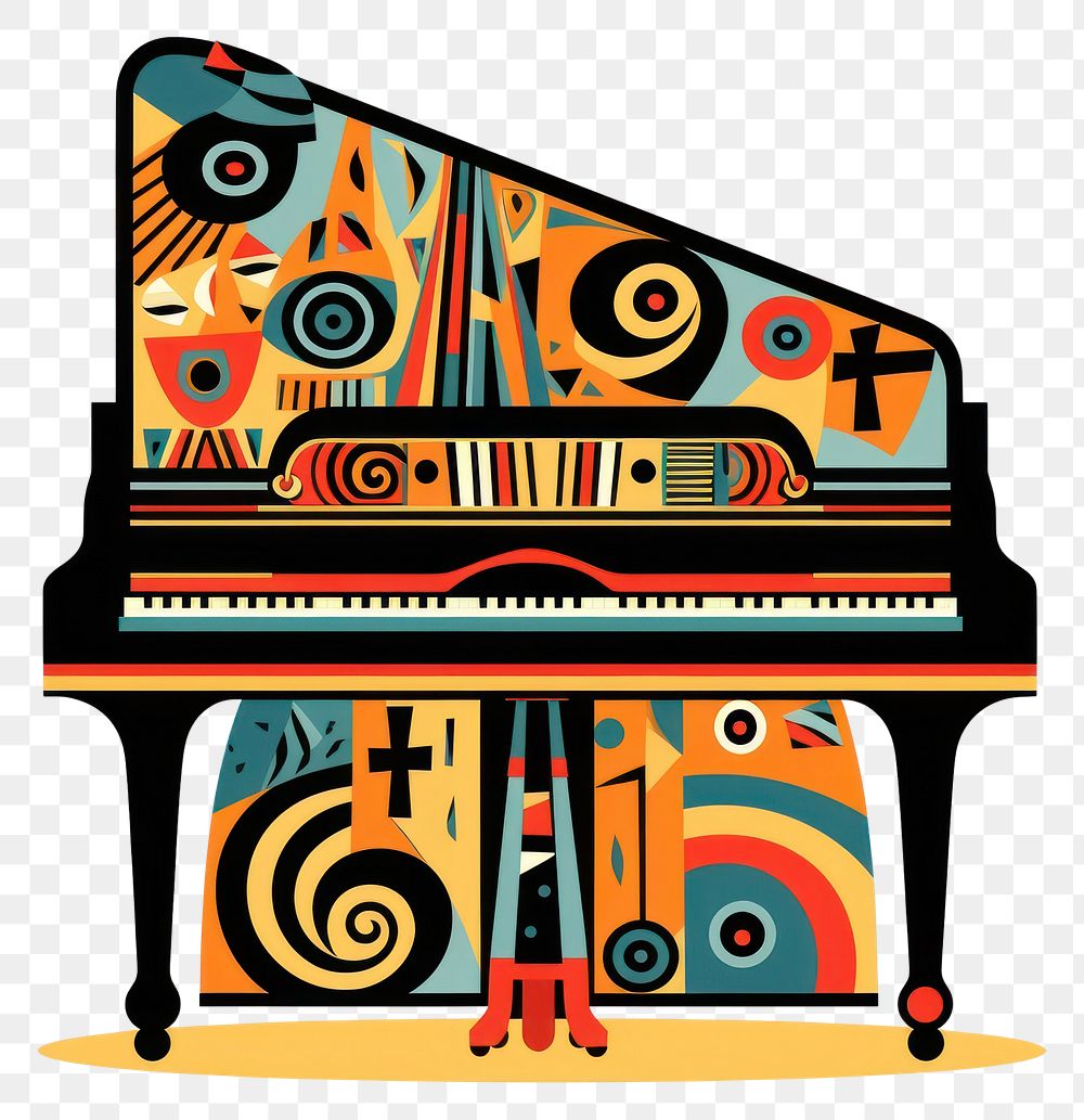 PNG  Vector piano impressionism keyboard musical instrument grand piano.