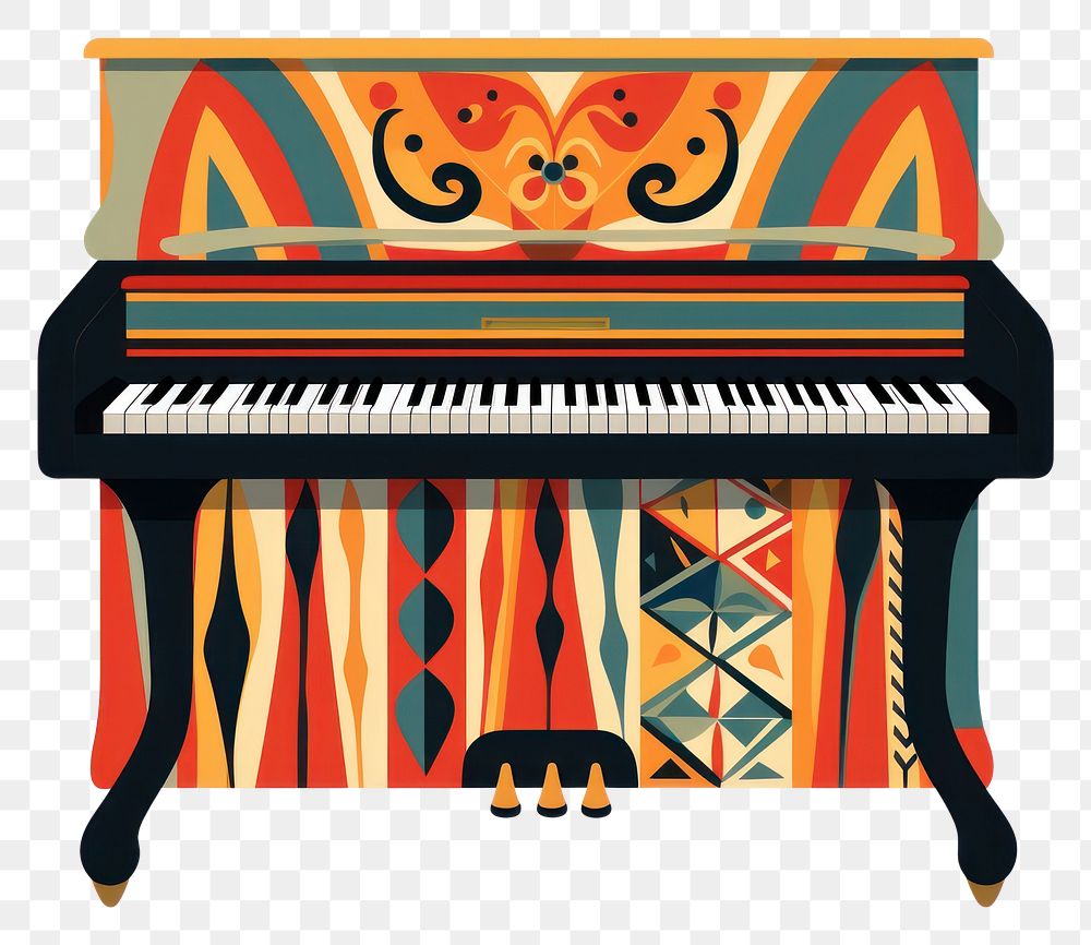PNG  Vector piano impressionism keyboard musical instrument upright piano.