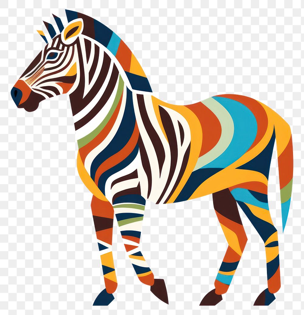 PNG  Vector zebra impressionism wildlife animal mammal.