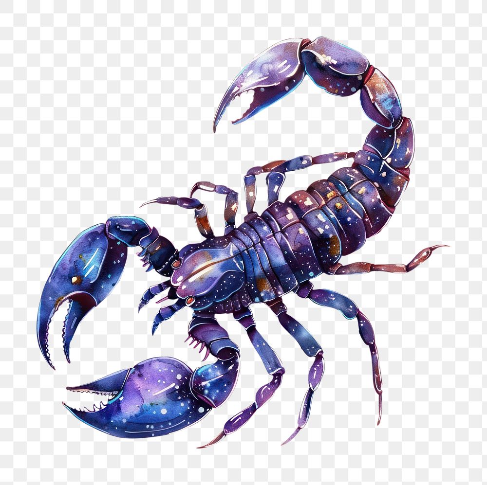PNG Scorpion in Watercolor style scorpion invertebrate lobster.