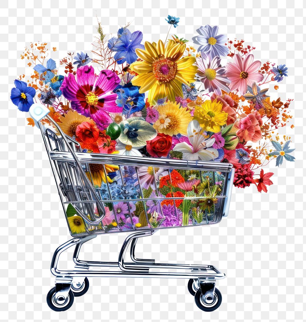 PNG  Flower Collage shopping cart pattern flower asteraceae.