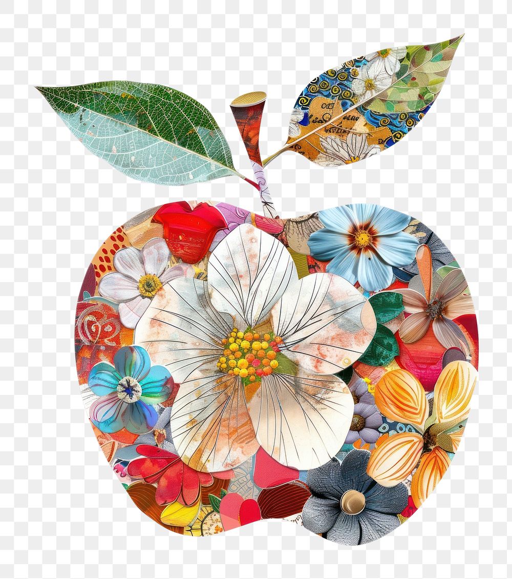 PNG Flower Collage Apple pattern flower accessories.