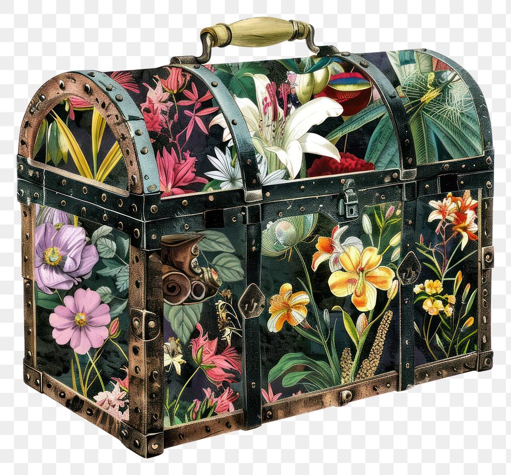 PNG  Flower Collage treasure chest flower letterbox blossom.