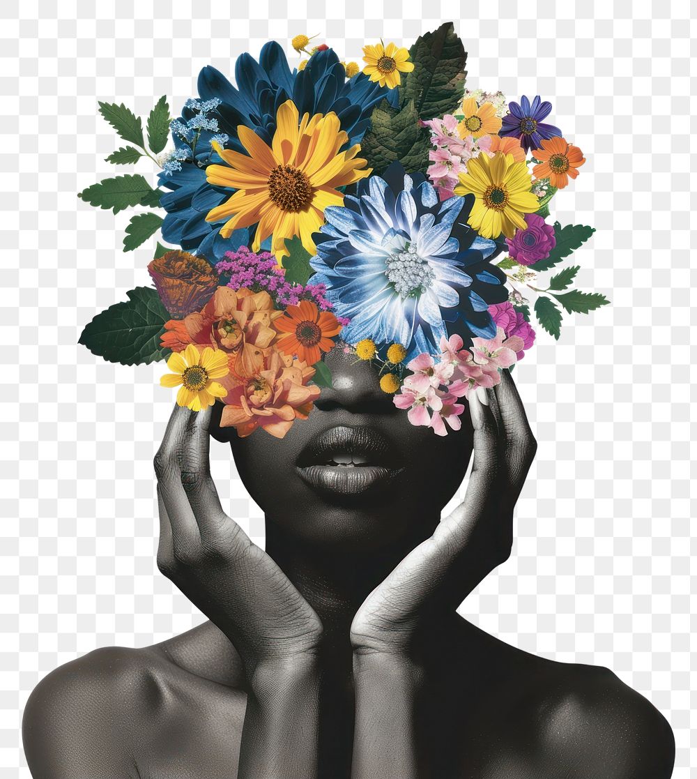 PNG Flower Collage black girl collage flower photography.