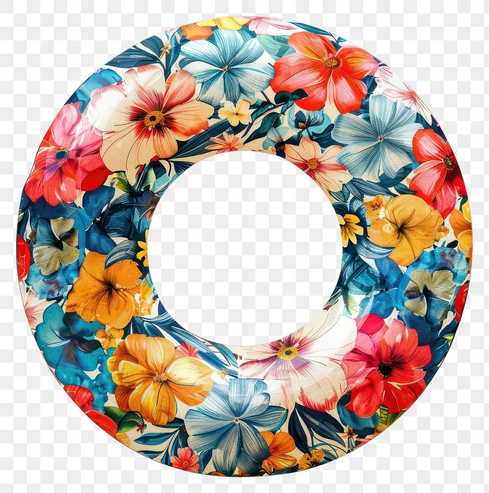 PNG  Flower Collage swimming ring plate water.