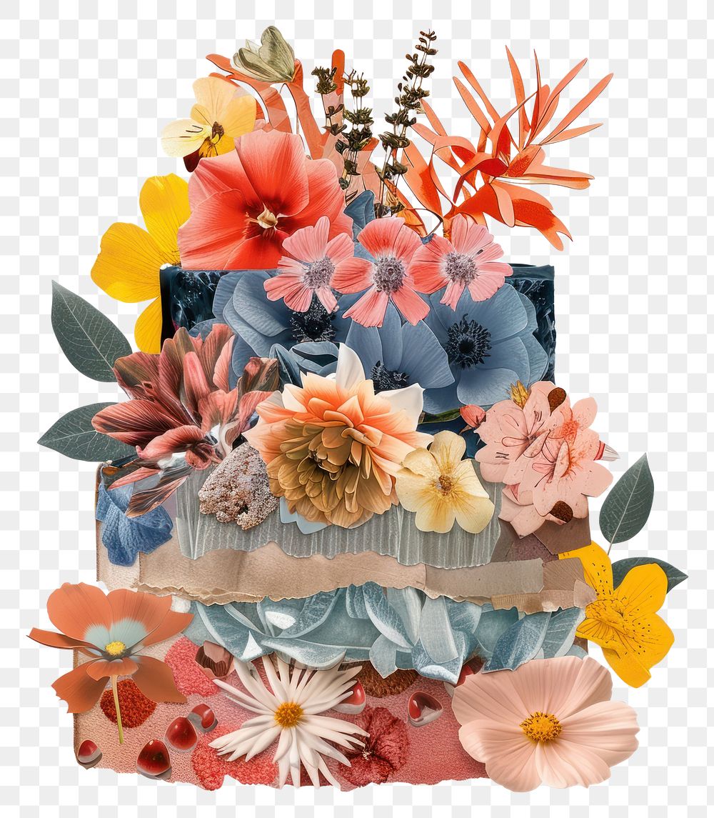 PNG  Flower Collage cake flower blossom dessert.
