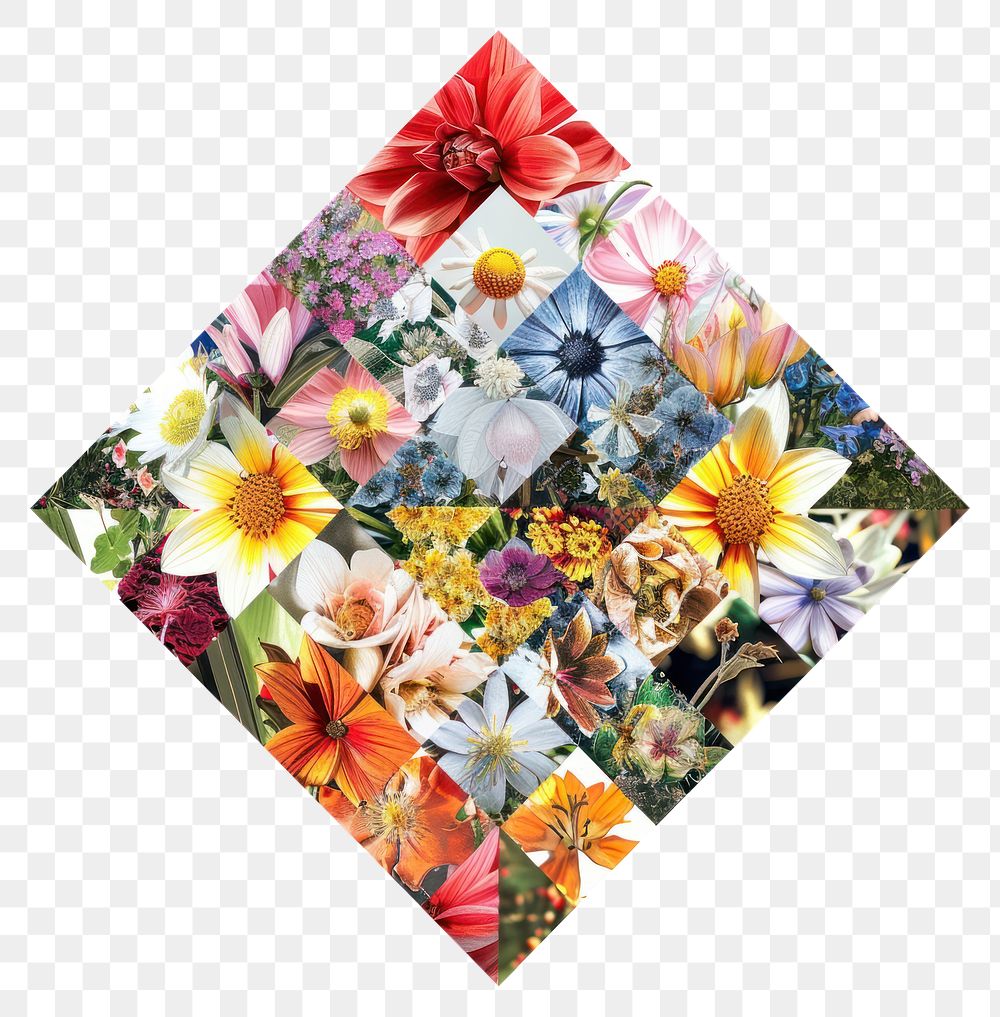 PNG Flower Collage diamond shaped collage flower asteraceae.