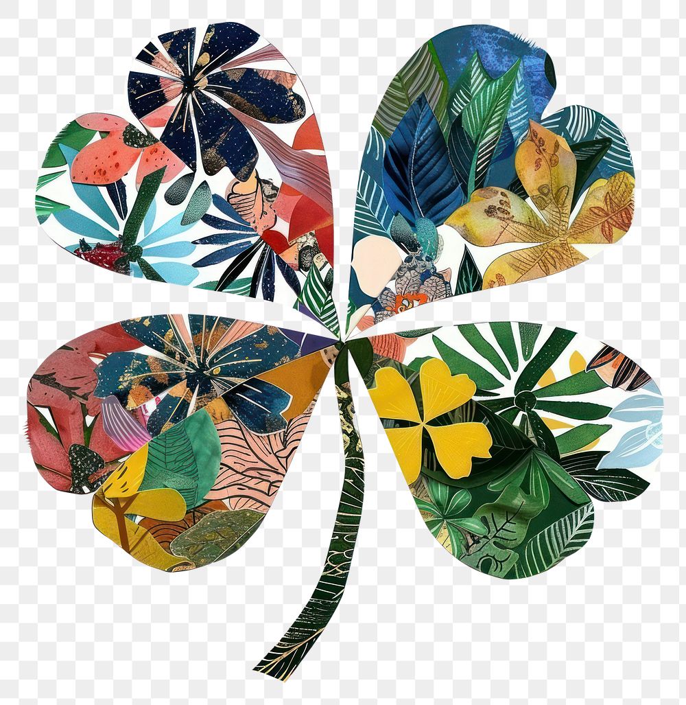 PNG  Flower Collage Clover leaf animal plant art.