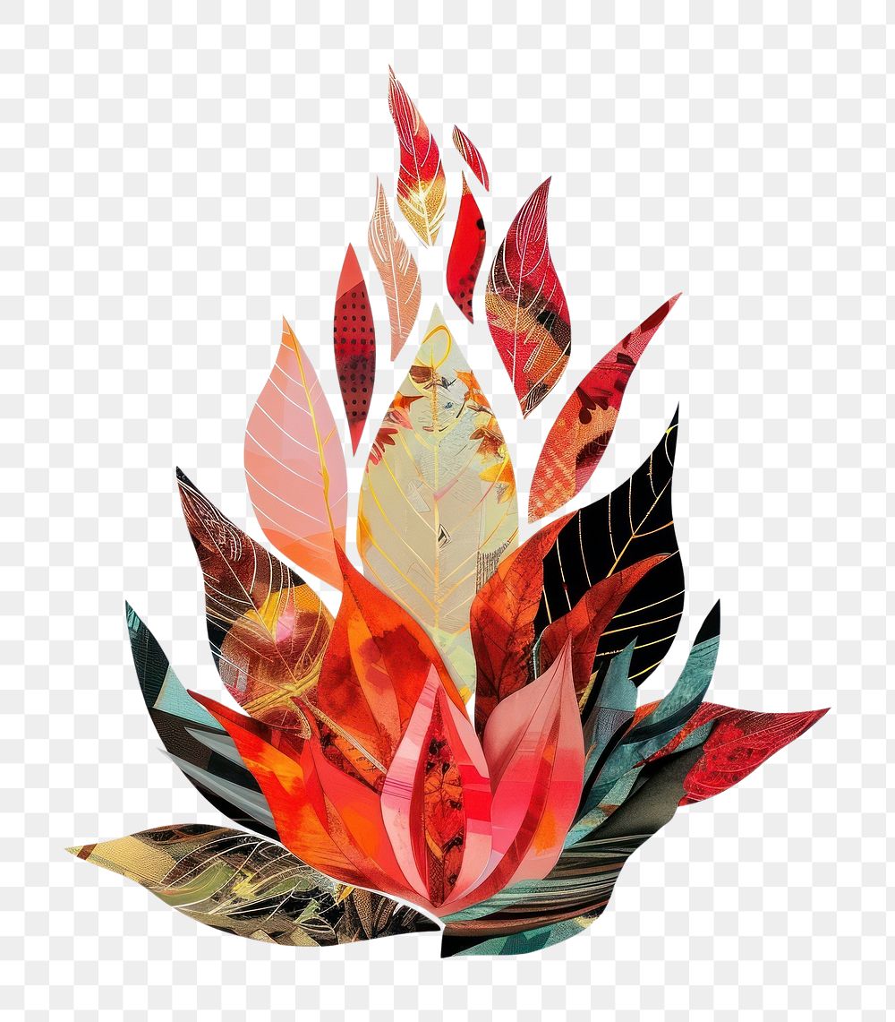 PNG Flower Collage Flame shaped pattern flower handicraft.
