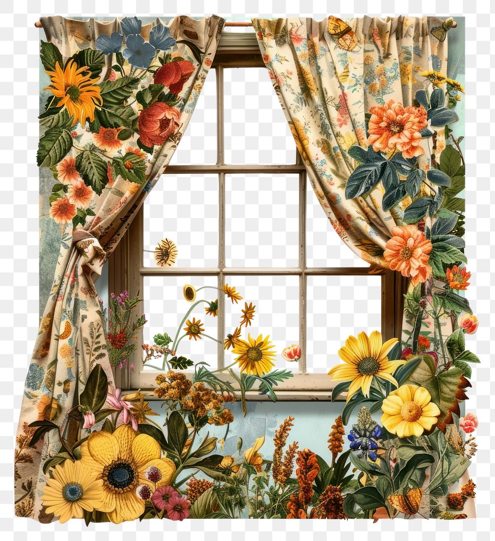 PNG Flower Collage Curtain and window curtain flower asteraceae.